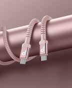 USBC to USBC Cable Fast Charging 66W, 2Pack 3FT USB C Cable, iPhone USB C Charger Cable Short USB Type C to C Cord Nylon Braided for iPhone 17/16/15/Pro Max/Plus/Samsung Galaxy S23/LG and More-Pink