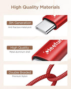CLEEFUN Short USB C Cable 1ft, 5-Pack USB A to Type C Charger Cord Fast Charging for iPhone 17 16 15 Pro Max Air Plus, for Samsung Galaxy S25 S24 S23 S22 S21 S20 A17 A16 A15 A56 A55 A26 A35 A36 A71