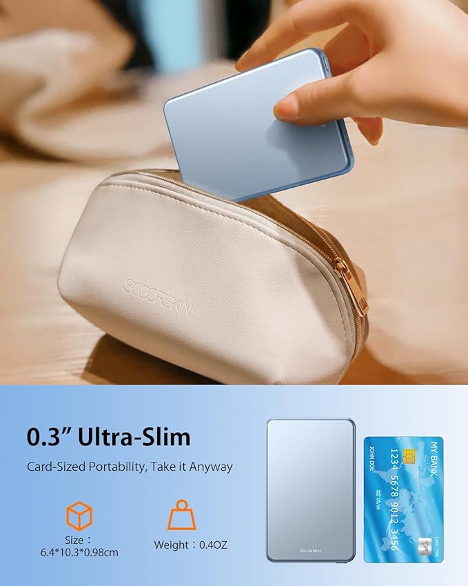[0.3" Ultra Slim] [Alloy-Made] ULiXWH for Magsafe Portable Charger for iPhone, 2025 Upgrade 5000mAh Fast Charging Magnetic Power Bank, Wireless Battery Pack for iPhone 17 Air 16 15 Pro Max 14, Blue