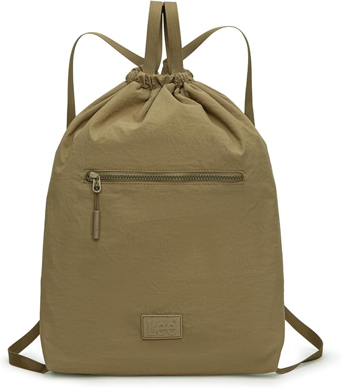 Lee Drawstring Backpack Bag Lightweight Small Gym Swim Beach Bag Water Resistant Sports Sackpack for Men Women, -LEE48-002DKH