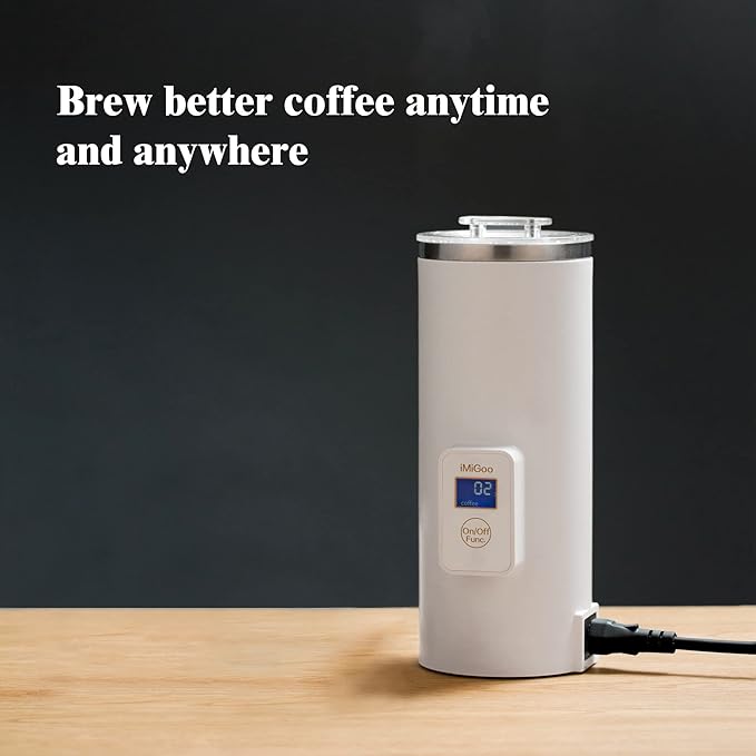 iMiGoo Dual Brew Electric 8oz Coffee & Tea Percolator, 17oz Boil Water, Keep Warm, Portable Multi-Functional Stainless Steel Pot for Home/Office/Camping