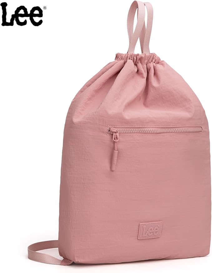 Lee Drawstring Backpack Bag Lightweight Small Gym Swim Beach Bag Water Resistant Sports Sackpack for Men Women,LEE48-002PK