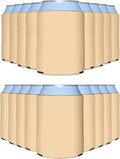 PartyPrints 200 Pack Peach Blank Can Cooler Sleeves, Customizable Bulk Insulated Foam for Beer, Collapsible Plain Drink Holder, Cold Soda Insulator, 12oz Regular, 16oz Tall Cans