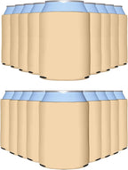 PartyPrints 200 Pack Peach Blank Can Cooler Sleeves, Customizable Bulk Insulated Foam for Beer, Collapsible Plain Drink Holder, Cold Soda Insulator, 12oz Regular, 16oz Tall Cans