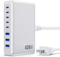 USB C Charger 430W USB C Charger Block, 8-Ports GaN IV Fast Charging Station Hub,PD 100W Laptop Charger Adapter,for MacBook Pro/Air/iPad/iPhone16/15/14/Apple Watch/DELL/Samsung for Home Office