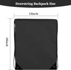 10Pcs Black Drawstring Backpack Bags Sack Pack Cinch Tote Sport Bulk Storage Polyester Bag for Gym Traveling