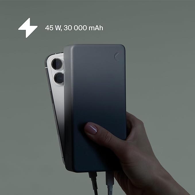 Clemm Portable Charger Quick Charging Power Bank (Graphite, 30000, Milliamp Hours)