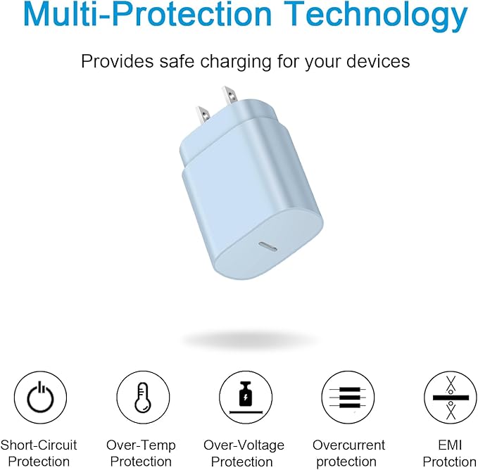Type C Charger Fast Charging for iPhone 16 15,USB C Samsung Chargers Block 25W Super Fast Wall Chargers for Samsung Galaxy S25/S24 S23 S22 S21/iPhone 16/16 Pro Max/15/15 Pro Max,Android Charger(Blue)
