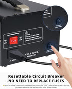 LVYUAN 3000 Watt Voltage Converter Transformer Heavy Duty Step Up/Down AC 110V/120V/220V/240V Power Converter with 3 US Outlets, 3 Universal Outlets, Resettable Circuit Breaker Protection