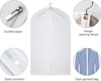 Garment Bags Clear Suit Bag for Closet Storage Set of 8 Hanging Clothes Dress Cover Bags Dust-Proof with Zipper for Suit, Coat, Dresses Clothes Storage-24” x40”