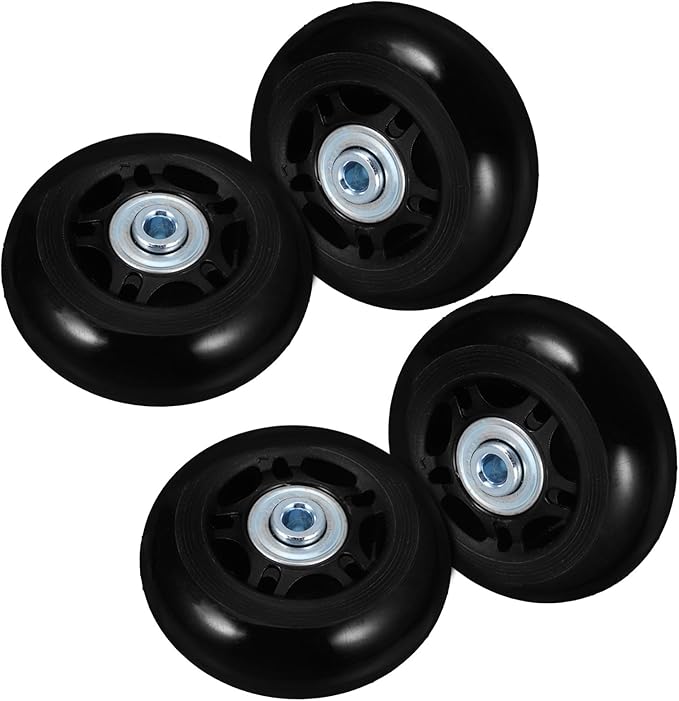 4 Sets Luggage Replacement Wheels - 2.7'' Silent Rubber Wheel Repair Set for Travel Suitcase - with Mounting Accessories Fits Most Standard Luggage Cases