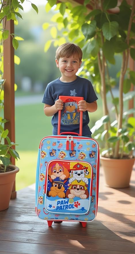 Fast Forward Paw Patrol Luggage 16" Soft Side Wheeled Pilot Case- Rolling Suitcase 16x12x5