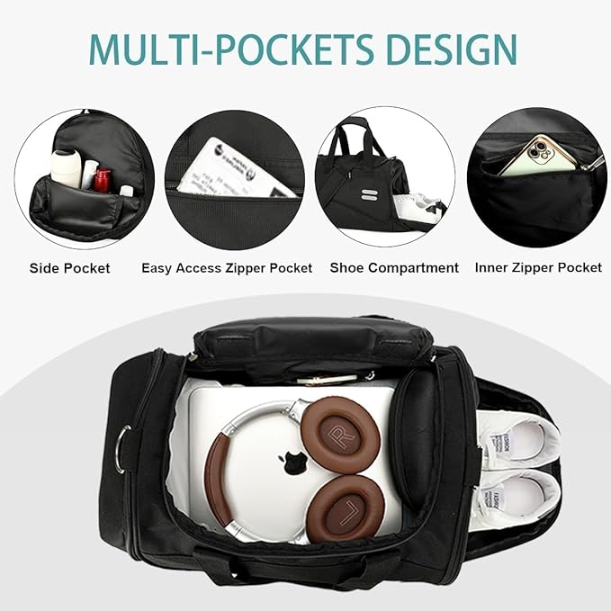 Urbanstand Gym Bag for Men & Women - 30L Duffel Bag with Shoe Compartment, Weekender Water Resistant Sports Duffle Bag for Travel, Fitness & Workouts, Medium