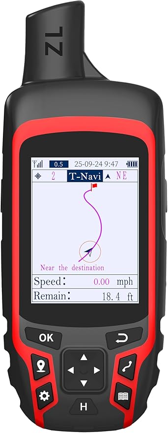 A6 Handheld GPS for Hiking, Rugged Waterproof GPS Navigator with 20 Hrs of Battery Life, 2 Navigation Mode, 2.4" Color Display and GPS Compass, Moon Phase Information