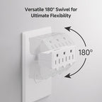 [ETL Listed] Cable Matters 2-Pack 3-Outlet Grounded 180 Degree Swivel Wall Tap, 3 Plug Wall Adapter, Multi-Plug Outlets, White