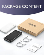 Miady 2-Pack Portable Charger, Slim 10000mAh Power Bank Travel Battery Pack 3 Outputs 2 Inputs Compatible with iPhone 17/16/15/14/13 Galaxy S24/22 iPad Android etc (2 Black)