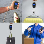 Luggage Weight Scale, Multifunctional Mini 50kg10g Electronic Fishing Luggage Portable Digital Handheld Weight Hook Scale Tool with Ruler Outdoor,for Travel