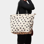 ESVAN Original Floral Tote Bag Large Shoulder Bag with Multi Pockets for Gym Travel Beach Daily Bags