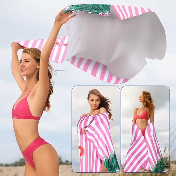 Redbaker 16 Packs 72 x 36 Inches Oversized Mixed Style Beach Towel Bulk Extra Large Pool Towels Set Microfiber Quick Dry Swim Towel Blanket for Women Men Adult Bath Travel(Fresh Colors)