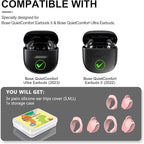 [3 Pairs] Ear Tips Cover for Bose QuietComfort Earbuds II (2022) &Bose QuietComfort Ultra Earbuds (2023), Silicone Sport Ear Hook Cover, Anti-Slip Replacement Eartip Accessories (S,M,L) (Pink)
