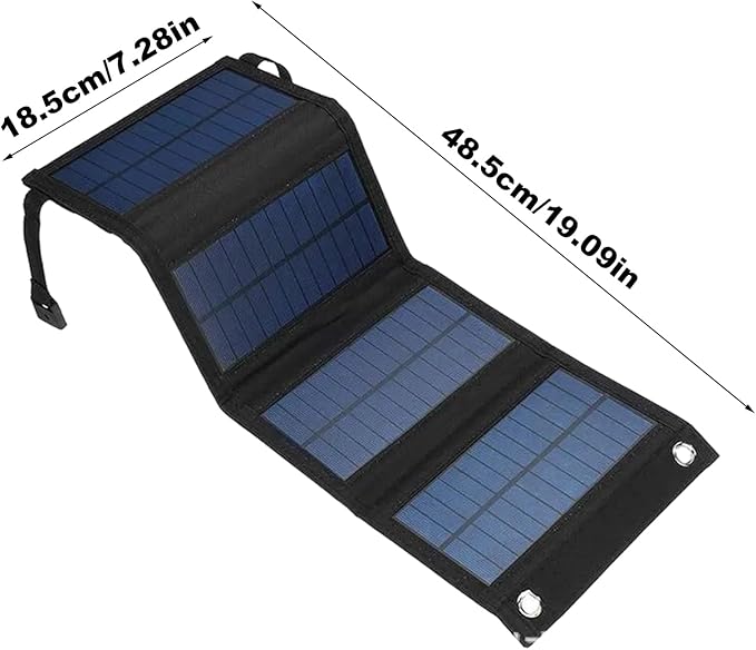 USB Solar Charging Panel - Camping Solar Panel Charger, Travel Solars Bank with USB Output | Compact Solars Charger, Outdoor Hiking Stellar Charging Device for Picnic, Backpacking, Fishing Trips