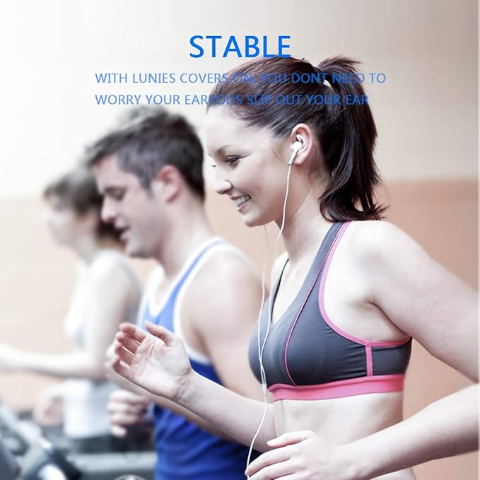 Lunies Earpods Covers Anti-Slip Silicone Soft Sport Earbud Tips for iPhone 6S/6 Plus/5S/5C/5 Earbuds Comfortable 4 Pairs Clear