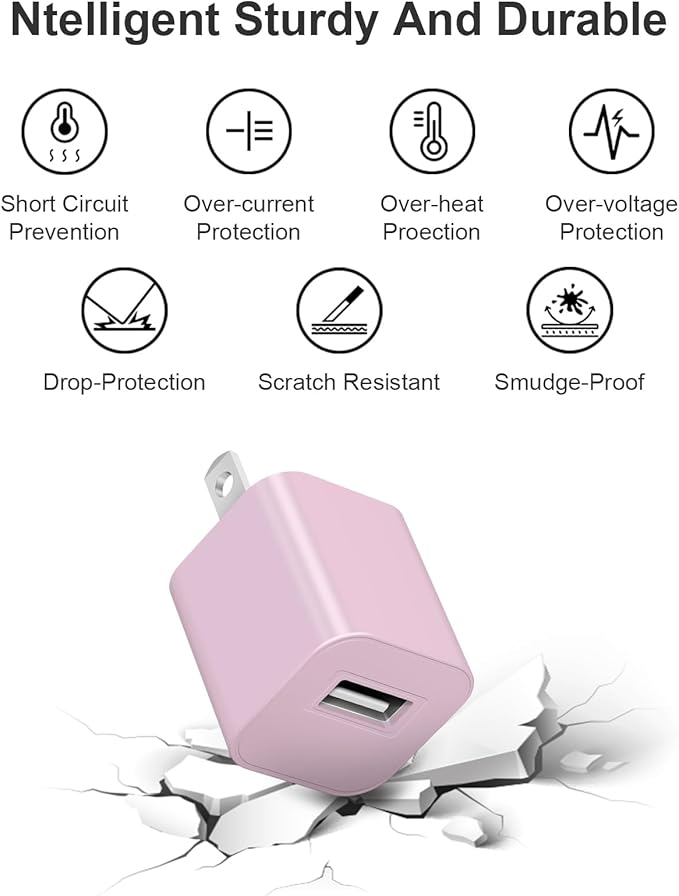 Fast Charger for Apple Watch Charger, Magnetic iWatch Charger to USB A Cable 3.3FT with USB A Wall Plug Adapter for Apple iWatch Series Ultra/10/9/8/7/6/SE/5/4/3/2 (Pink)