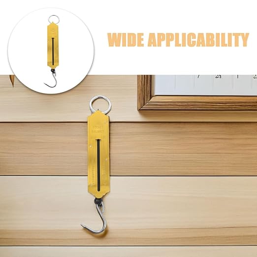 Holibanna 3pcs Portable Mechanical Hanging Produce Scales with Hook 50kg/110lb Yellow Suspension Weight Scale for Travel Luggage Fishing and Kitchen Use