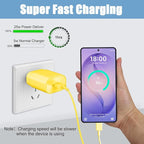 25W Super Fast Charging Cord Type C Block &10Ft USB C Android Phone Charger Cable for Samsung Galaxy S26 Ultra/S26/S26+/S25 Ultra/S25/24 Ultra/S24/S23 Ultra/S22 Ultra//Note 20/10,Yellow