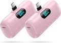 [2 Pack]Mini Portable Charger Power Bank for iPhone 17/16/15 Series,5000mAh PD USB C Cell Phone Portable Power,Travel Essentials Battery Pack for iPhone 17/17 Air/16/16 pro/15/Android/Samsung Galaxy