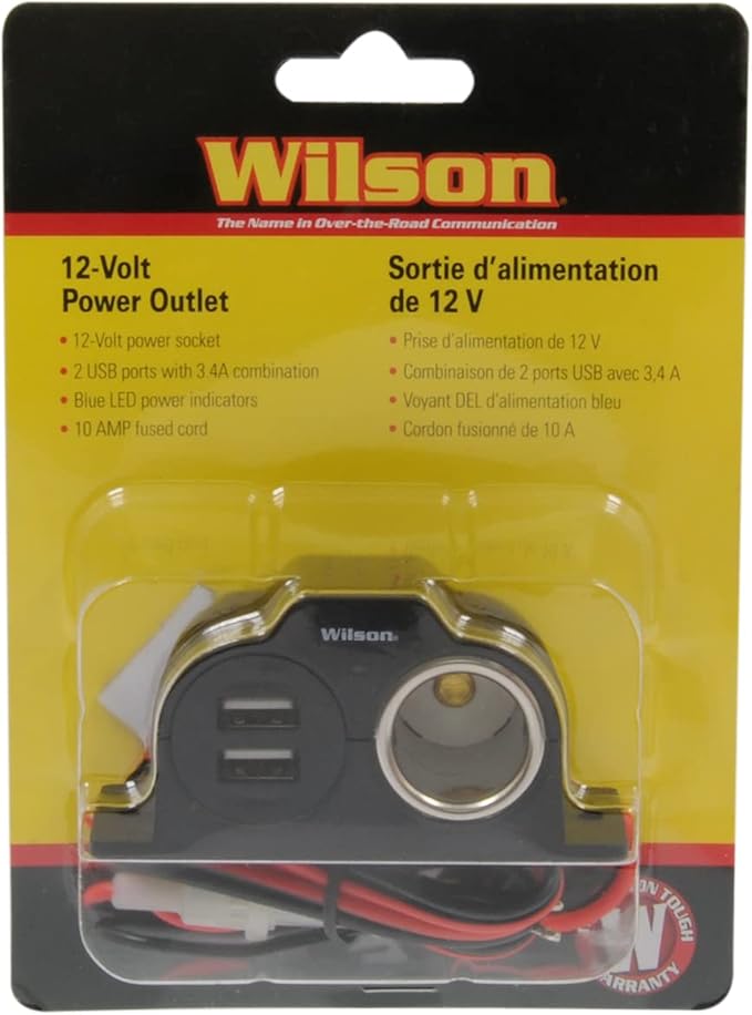 Wilson 30512V2USB 12-Volt Power Outlet with 2 USB Ports