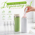 HISKI 4 in 1 Travel Bottles for Toiletries,Portable Travel Toiletries Bottle Set, Portable Containers for Shampoo Lotion Conditioner Cream Transparent with Scale and Label (White)
