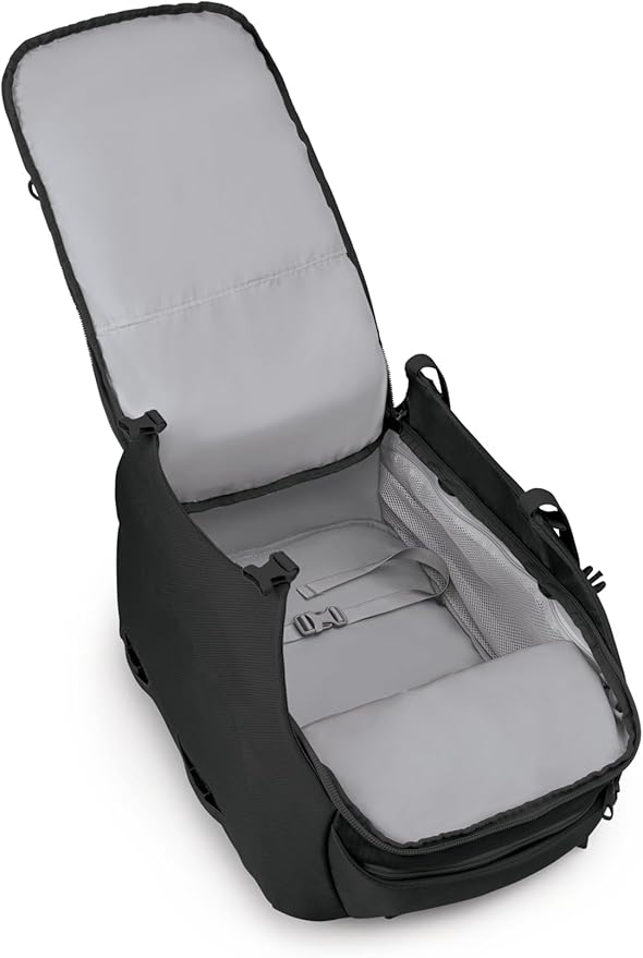 Osprey Sojourn Porter 46L Travel Backpack – Carry-On Compliant Luggage with StraightJacket Compression and Padded Laptop Sleeve – Durable Pack for International or Urban Travel, Black