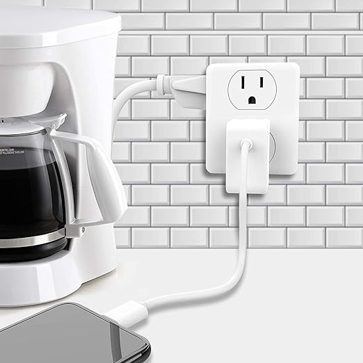 Outlet Extender, HICITY Multi Plug Outlet with 6 Electrical Outlets Adapter, 3-Prong Wall Outlet Tap for Cruise Ship Home Office Dorm, White (3 Pack)