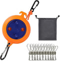 Camping Retractable Clothesline,Adjustable 32ft/10M Camping Clothesline,Portable Travel Clothesline,Outdoor Washing line,Drying Line with 10 Windproof Clothespins