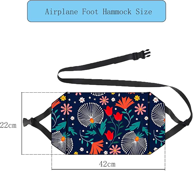 Airplane Foot Hammmock for Plane Travel Accessories Ajustable Foot Rest for Airplane Gadgets,Travel Essentials for Flight Plane,Office,Desk (Dandelion)
