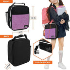 opux Premium Insulated Lunch Box, Soft School Lunch Bag for Girls Kids, Leakproof Small Lunch Pail Women Work, Reusable Compact Cooler Tote Lunchbox for Office Adult, Heather Purple