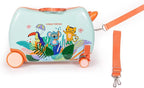 MILK&MOO Rideable Kids Suitcase Jungle Friends, Fun and Safe, Durable, Spacious and Ergonomic Design, 360° Swivel Wheels, for Children Aged 2-6 Years, 21 L, Maximum Riding Weight 50 kg / 110 Lb