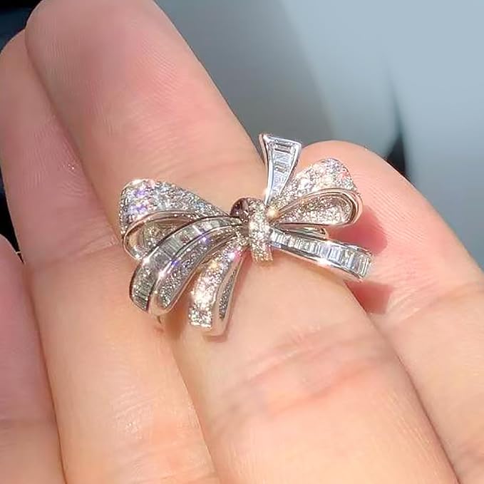 Bow Rhinestone for Clip on Earbuds Open Ear Accessories, Elegant Zirconia Decorative Earphone Accessories, Removable Exquisite DIY Decoration