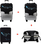 WUJIAONIAO Travel Luggage Cover Baggage Suitcase Cover Protector Skins 18-32 Inch (dolphin, S (for 18-20 inch luggage))