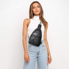 LATMAP 7L Sling Bag For Women Men Backpack Fanny Pack Crossbody Chest Travel Shoulder Belt Bags Purse Handbag PU Leather