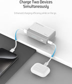CUKTECH 30W Mini Power Bank, 10000mAh(2S1P) Portable Charger PD3.0 Fast Charging, Dual-Charging Ports Battery Pack, for iPhone 16/15/14/13 Series, Samsung S24/S23/S22, iPad, AirPods, and More (Grey)