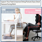 Inflatable Foot Rest for Travel, Soft Flocking Airplane Leg Rest Pillow, Portable Cushion Ottoman for Flights, Office, Home, Camping (Gray)