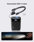 INIU Smallest 20000mAh Power Bank, 22.5W PD Fast Charging Portable Charger with Detachable Cable, Flight-Safe Battery Pack with LED Display for Travel Xiaomi iPhone 17 16 Samsung S26 Google iPad etc