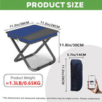 Portable Ultralight Travel Stool Camping Chair Fishing Stool - Gray Carbon Steel and Keychain, Handbag Style Pocket Foldable