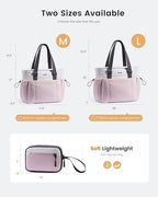 LOVEVOOK Tote Bag for Women, Puffy Work Tote with Large Cup Holder, Quilted Laptop Bag Travel Tote Shoulder Bag Handbag