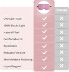 Sleep Mask, Silk Eye Mask for Sleeping with Adjustable Strap, Satin Blackout Sleeping Eye Mask for Men&Women, Comfortable Blindfold Eyeshade for Night Sleep(22 Momme Pink)
