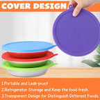 Patelai 8 Pcs Stainless Steel Dog Bowls with Silicone Lids Portable Food and Water Dishes for Pets Sealable Containers for 6.3" for Cats & Small Dogs (Red,Blue,Green,Purple)