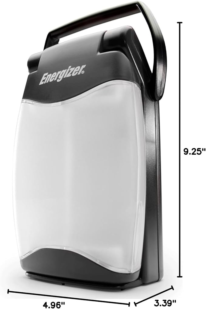 Energizer Weatheready Folding LED Portable Lantern, Battery Powered Lantern, Water Resistant Camping Lantern and Emergency Light, Pack of 1, Black