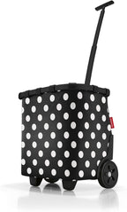 reisenthel carrycruiser dots White - Portable Shopping Trolley with Sturdy Aluminum Frame, Shoulder Strap and Removable mesh Inner Bag -Water-Repellent